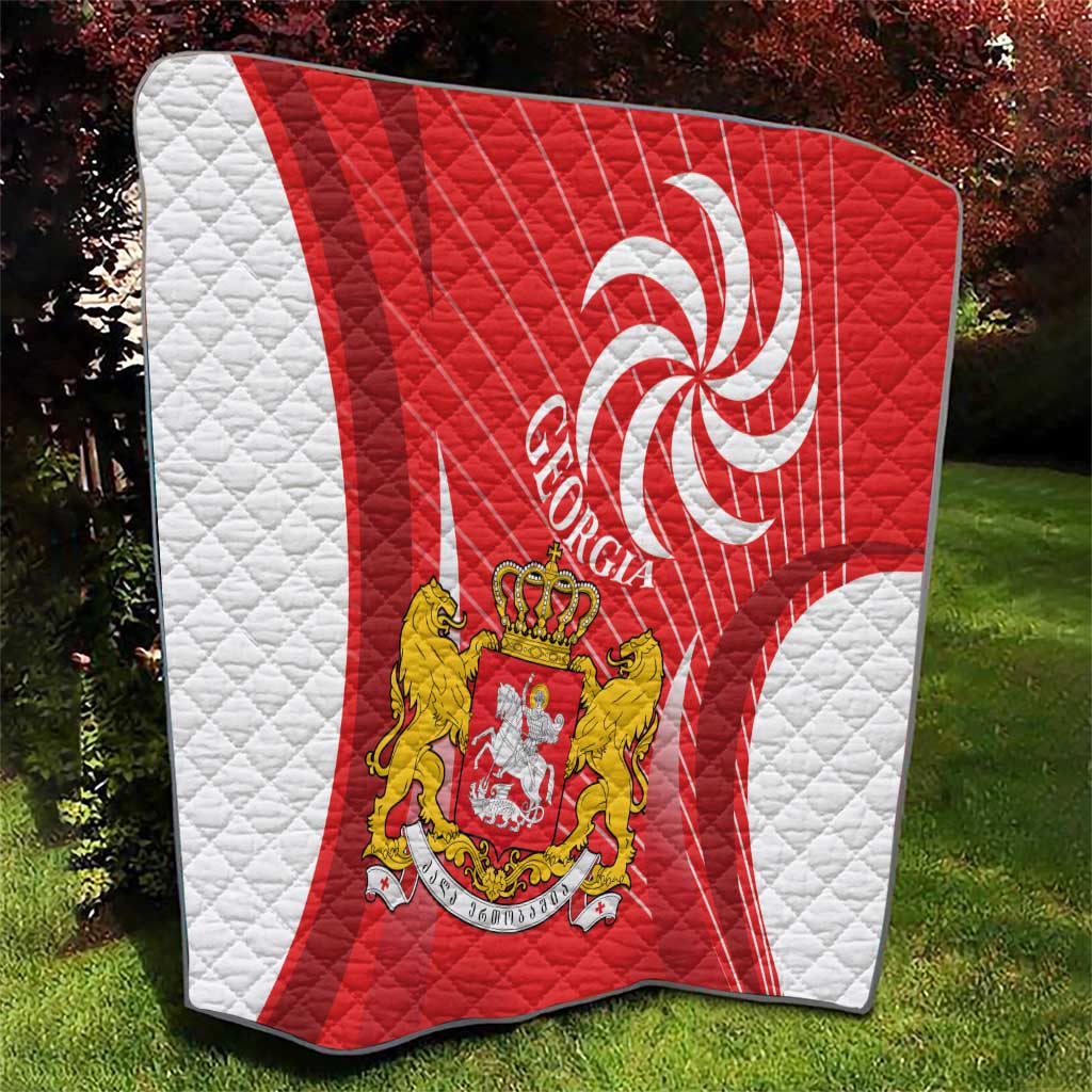 Georgia Independence Day Quilt Borjgalo With Coat Of Arms