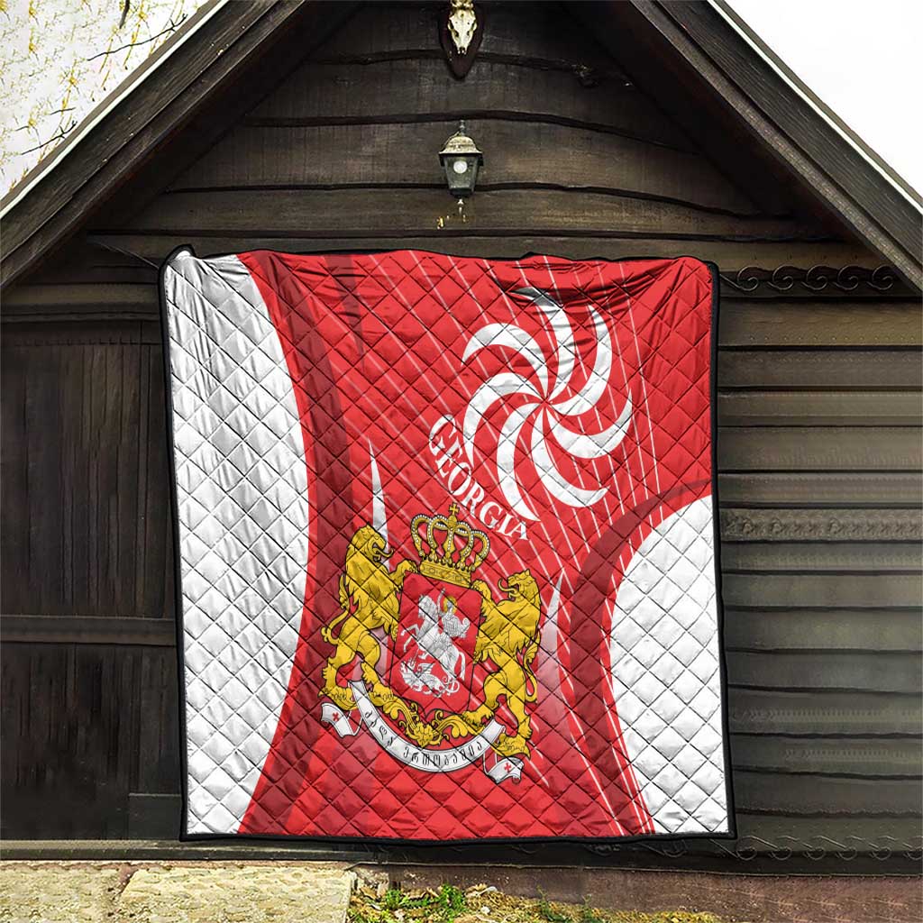 Georgia Independence Day Quilt Borjgalo With Coat Of Arms