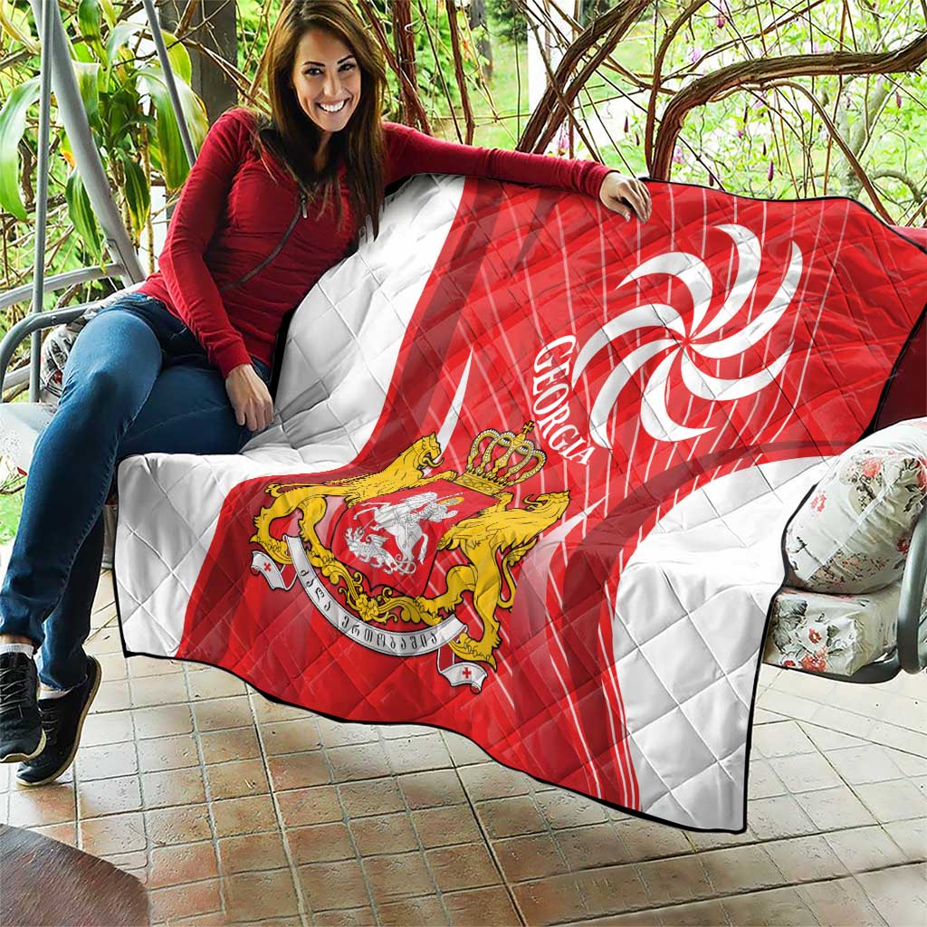 Georgia Independence Day Quilt Borjgalo With Coat Of Arms