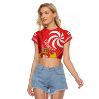 Georgia Independence Day Raglan Cropped T Shirt Borjgalo With Coat Of Arms