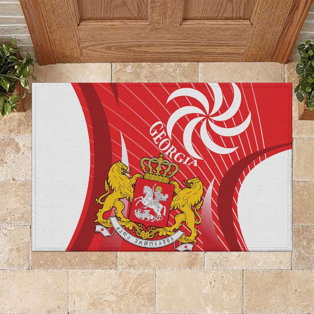 Georgia Independence Day Rubber Doormat Borjgalo With Coat Of Arms