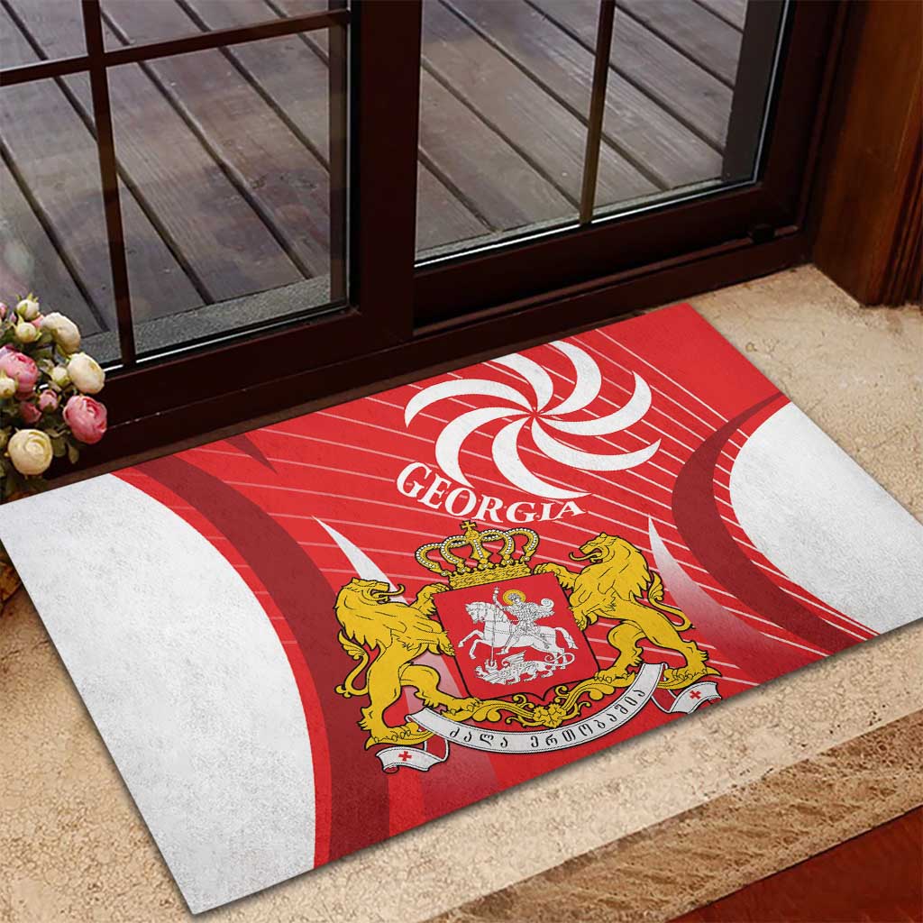 Georgia Independence Day Rubber Doormat Borjgalo With Coat Of Arms