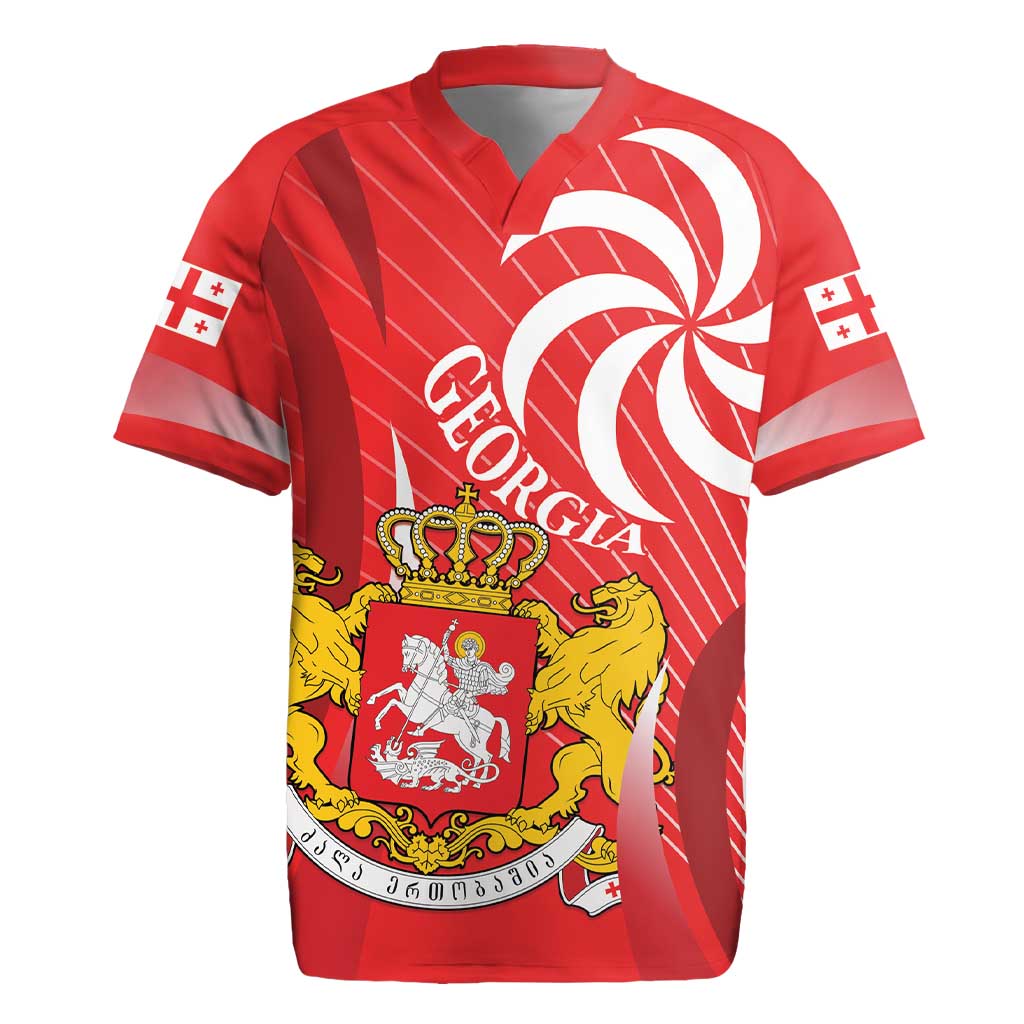 Georgia Independence Day Rugby Jersey Borjgalo With Coat Of Arms