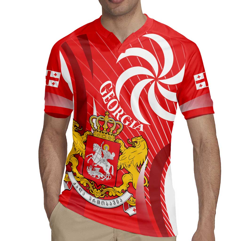 Georgia Independence Day Rugby Jersey Borjgalo With Coat Of Arms