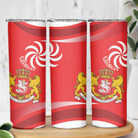 Georgia Independence Day Skinny Tumbler Borjgalo With Coat Of Arms