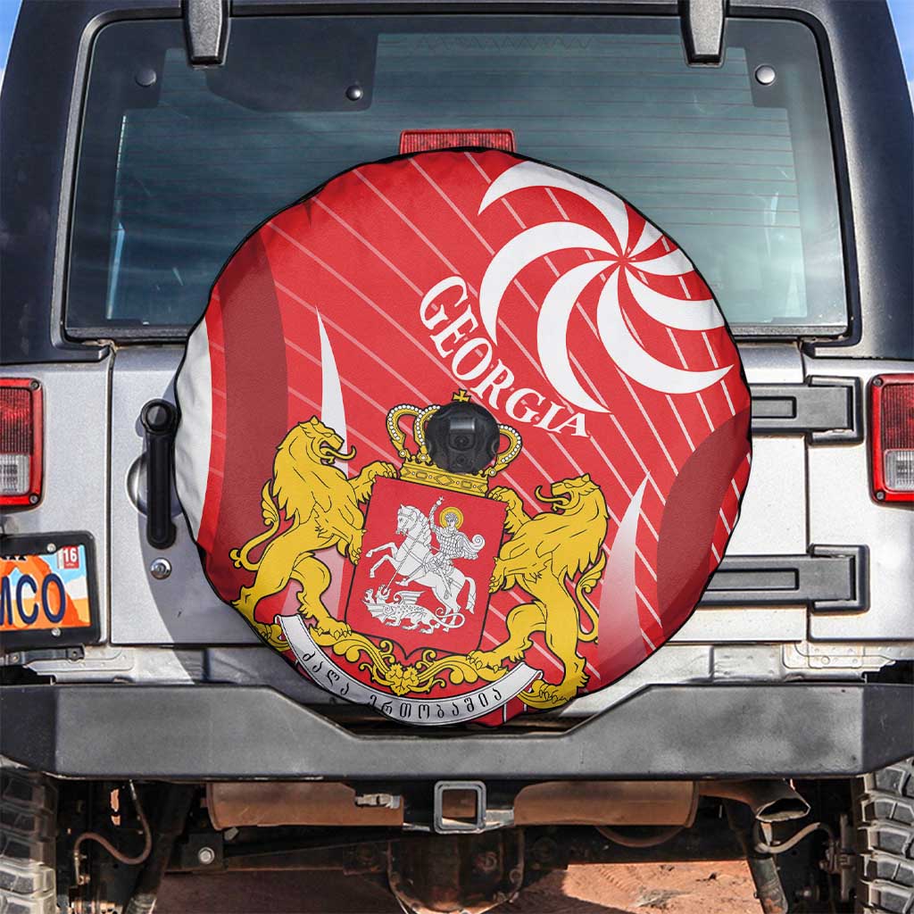 Georgia Independence Day Spare Tire Cover Borjgalo With Coat Of Arms