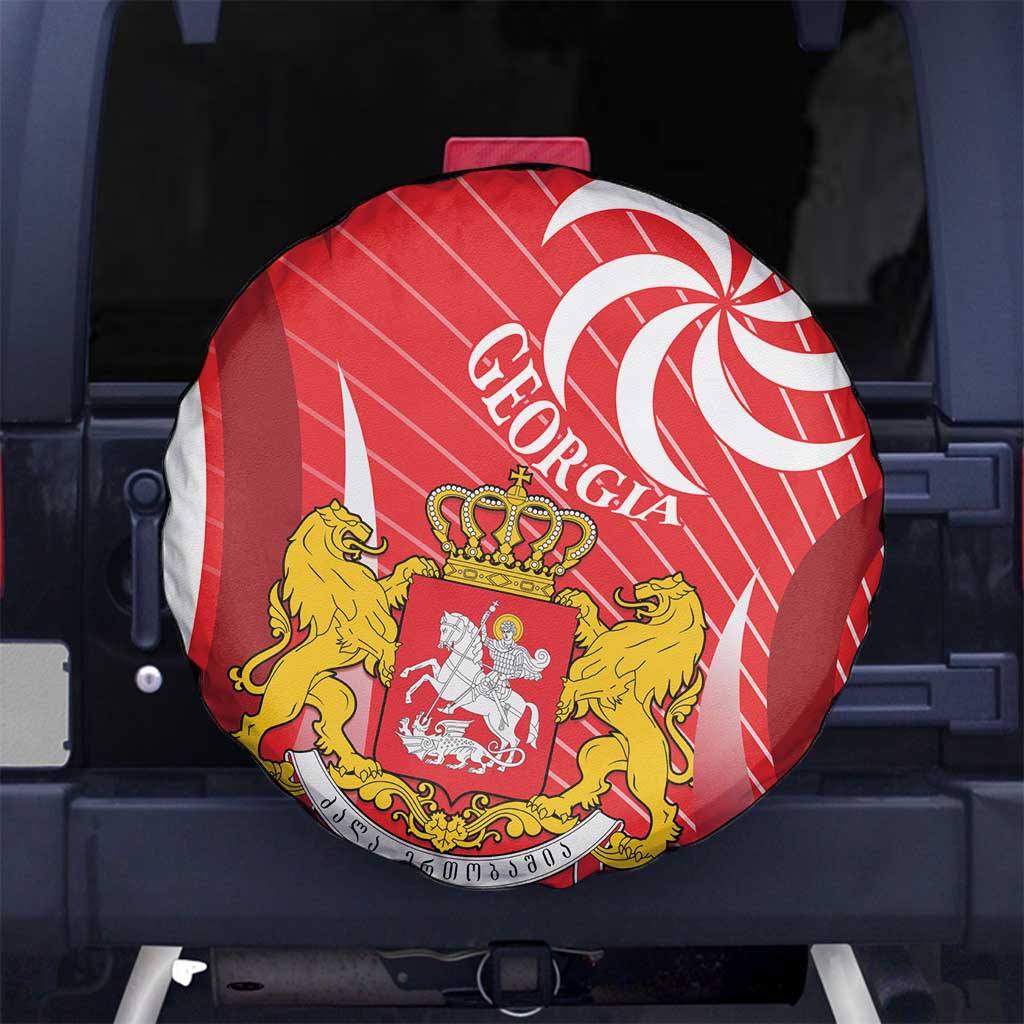 Georgia Independence Day Spare Tire Cover Borjgalo With Coat Of Arms