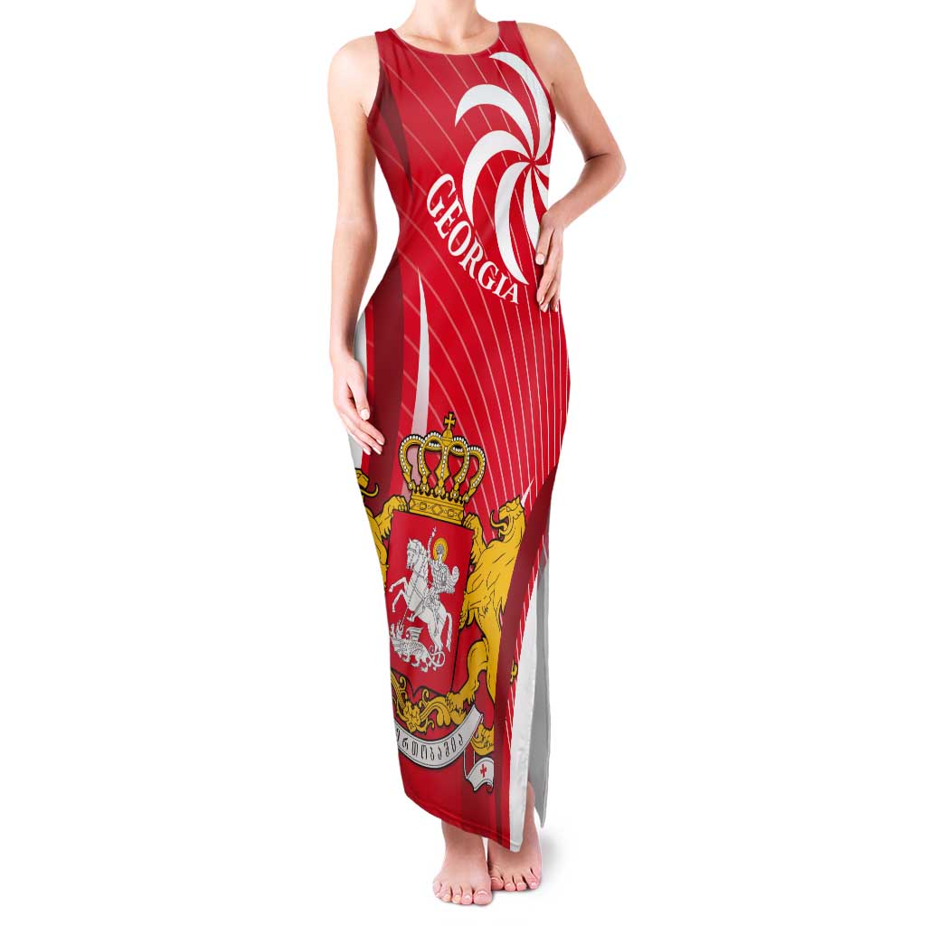 Georgia Independence Day Tank Maxi Dress Borjgalo With Coat Of Arms