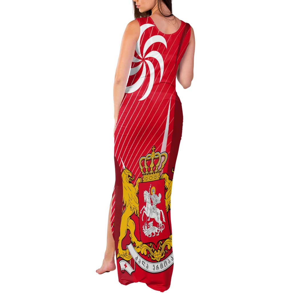 Georgia Independence Day Tank Maxi Dress Borjgalo With Coat Of Arms