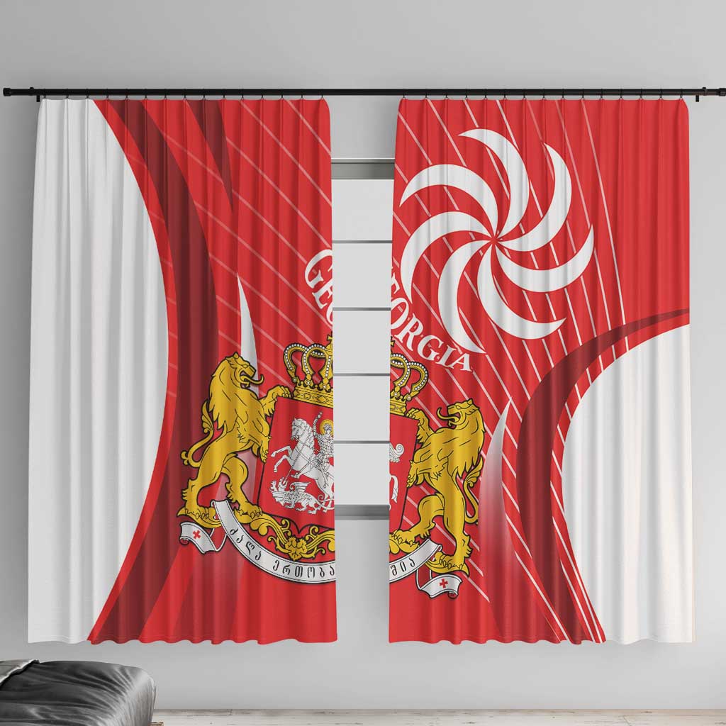 Georgia Independence Day Window Curtain Borjgalo With Coat Of Arms