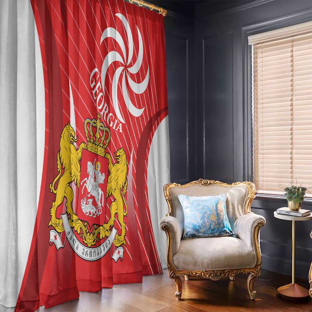 Georgia Independence Day Window Curtain Borjgalo With Coat Of Arms