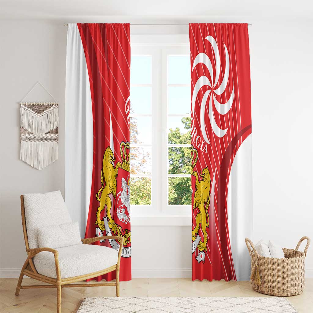 Georgia Independence Day Window Curtain Borjgalo With Coat Of Arms