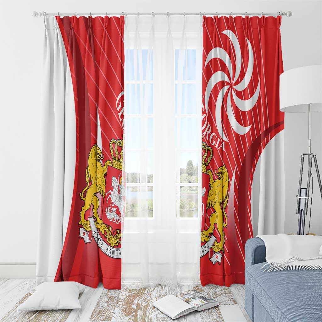 Georgia Independence Day Window Curtain Borjgalo With Coat Of Arms