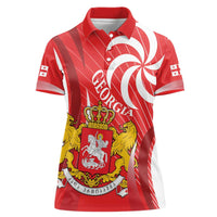 Georgia Independence Day Women Polo Shirt Borjgalo With Coat Of Arms