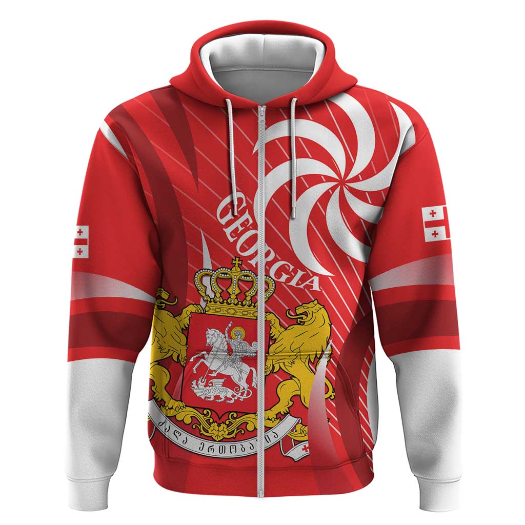 Georgia Independence Day Zip Hoodie Borjgalo With Coat Of Arms