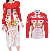 Custom Georgia Football Couples Matching Long Sleeve Bodycon Dress and Long Sleeve Button Shirt Come On Georgian