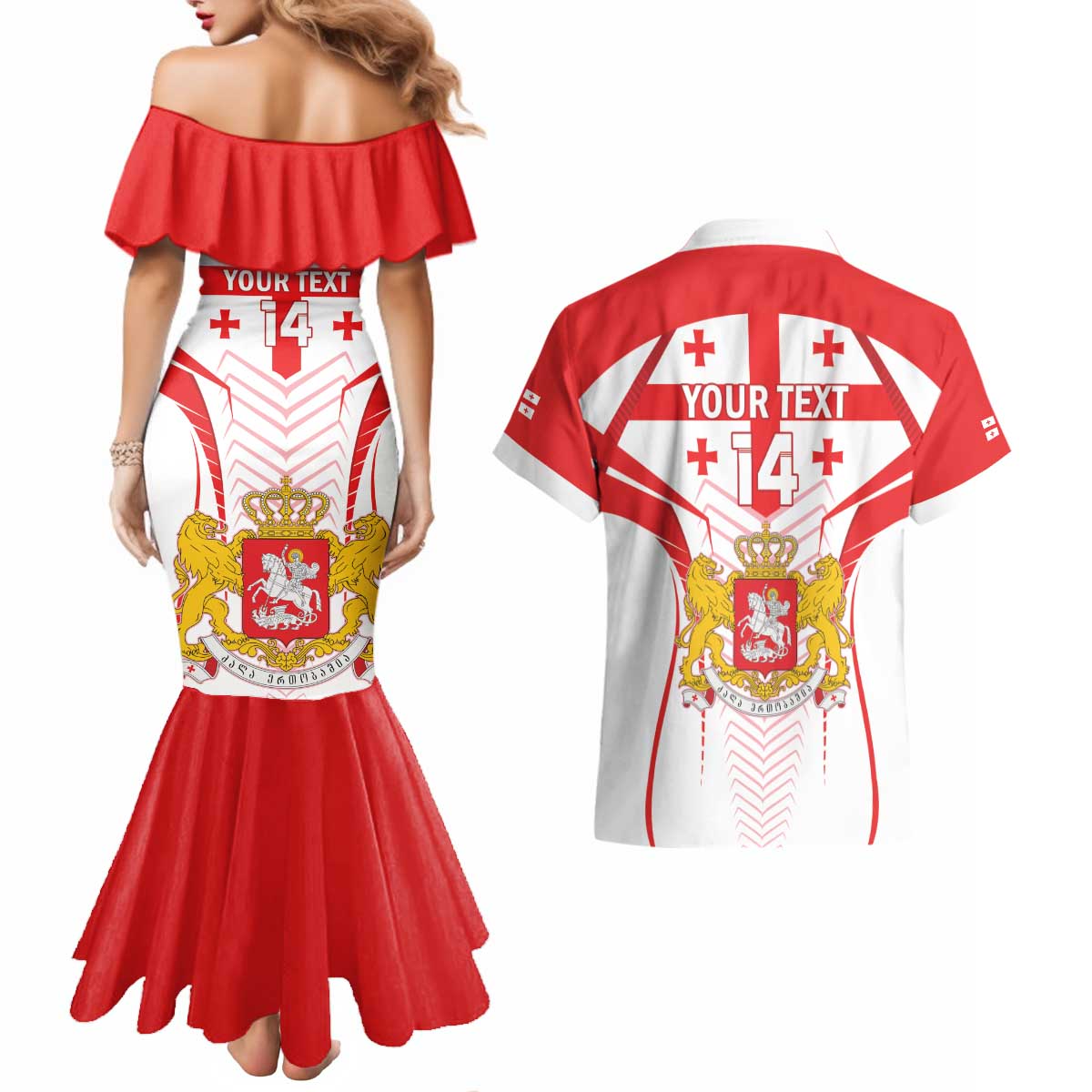 Custom Georgia Football Couples Matching Mermaid Dress and Hawaiian Shirt Come On Georgian