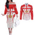Custom Georgia Football Couples Matching Off The Shoulder Long Sleeve Dress and Long Sleeve Button Shirt Come On Georgian