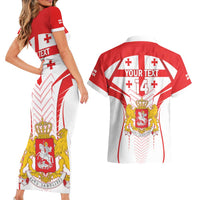 Custom Georgia Football Couples Matching Short Sleeve Bodycon Dress and Hawaiian Shirt Come On Georgian