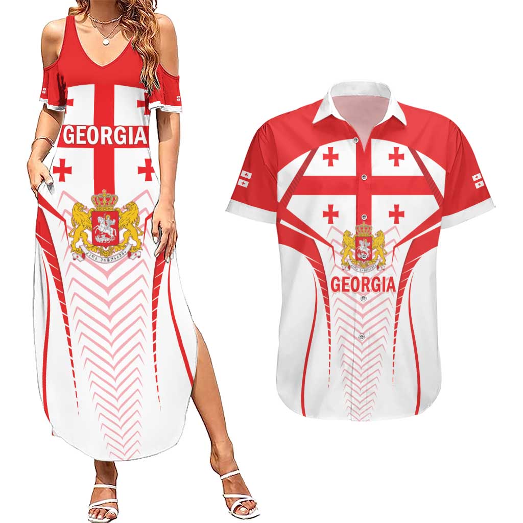 Custom Georgia Football Couples Matching Summer Maxi Dress and Hawaiian Shirt Come On Georgian