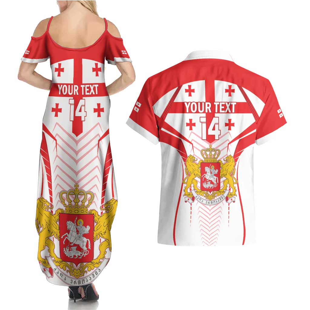 Custom Georgia Football Couples Matching Summer Maxi Dress and Hawaiian Shirt Come On Georgian