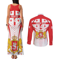 Custom Georgia Football Couples Matching Tank Maxi Dress and Long Sleeve Button Shirt Come On Georgian