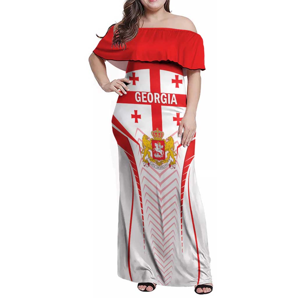 Custom Georgia Football Family Matching Off Shoulder Maxi Dress and Hawaiian Shirt Come On Georgian