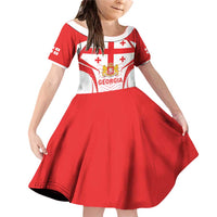 Custom Georgia Football Family Matching Off Shoulder Short Dress and Hawaiian Shirt Come On Georgian