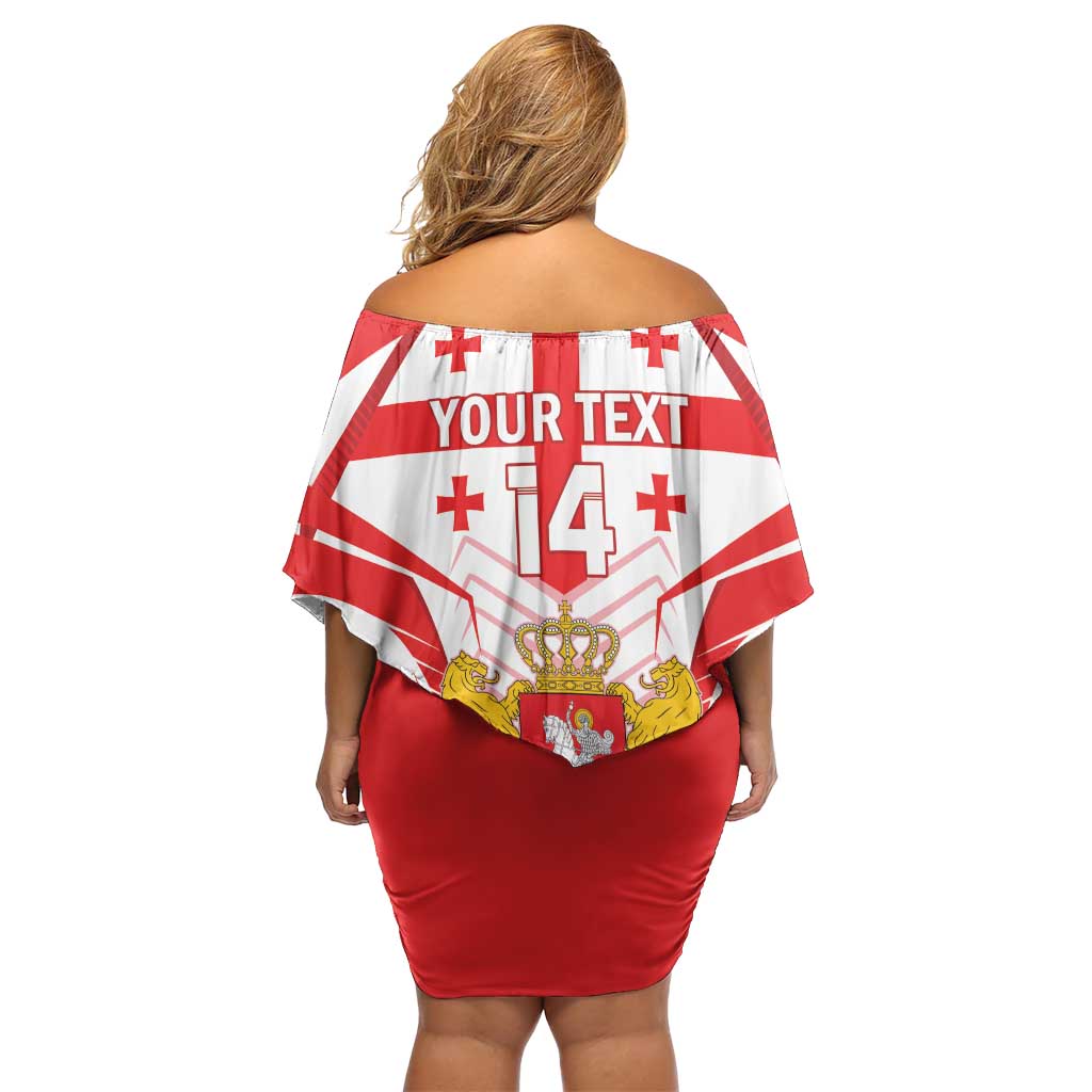 Custom Georgia Football Family Matching Off Shoulder Short Dress and Hawaiian Shirt Come On Georgian