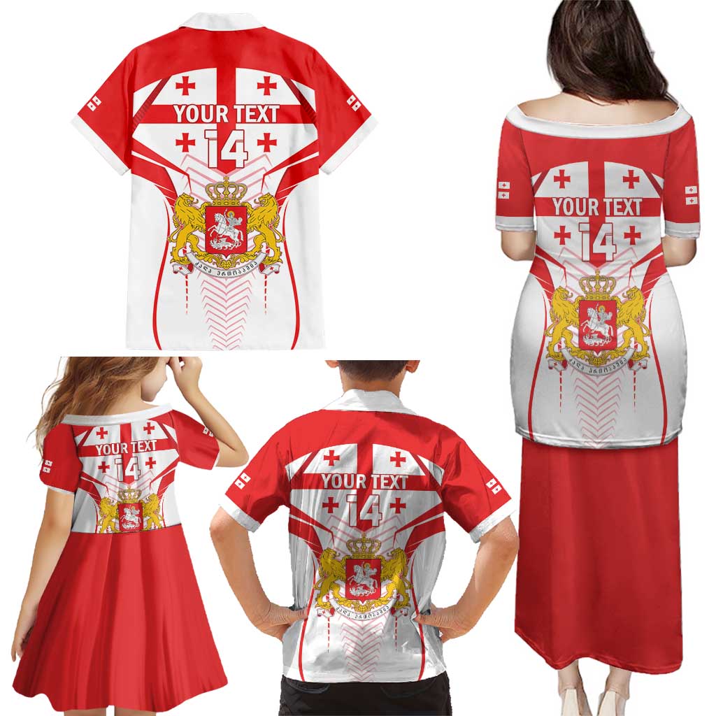 Custom Georgia Football Family Matching Puletasi and Hawaiian Shirt Come On Georgian