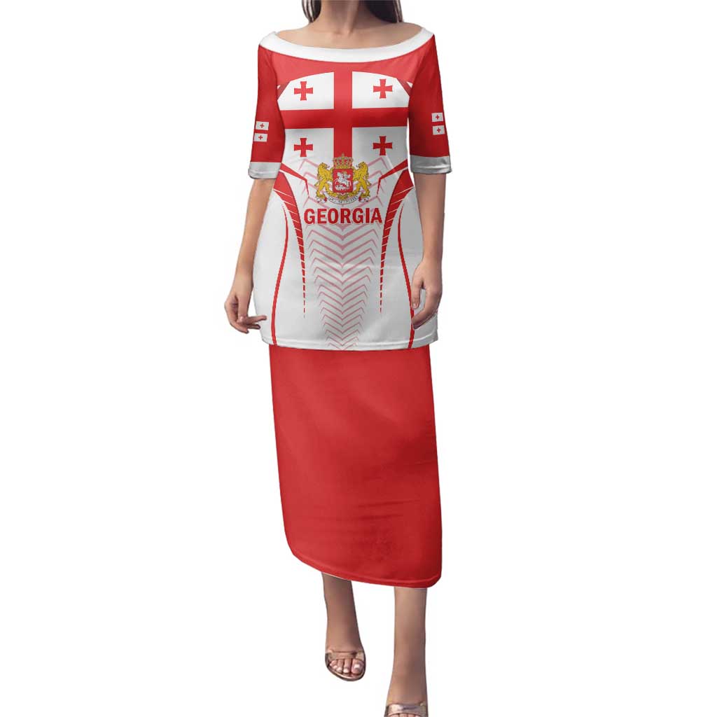 Custom Georgia Football Family Matching Puletasi and Hawaiian Shirt Come On Georgian