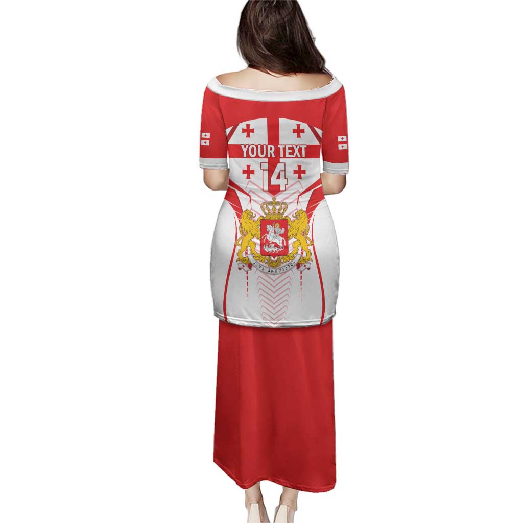 Custom Georgia Football Family Matching Puletasi and Hawaiian Shirt Come On Georgian