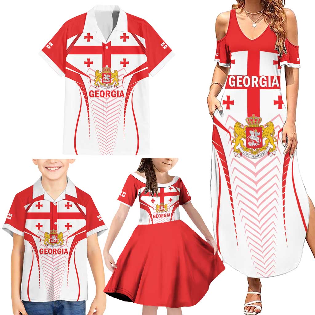 Custom Georgia Football Family Matching Summer Maxi Dress and Hawaiian Shirt Come On Georgian