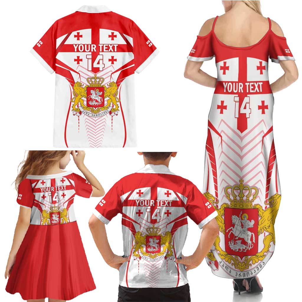 Custom Georgia Football Family Matching Summer Maxi Dress and Hawaiian Shirt Come On Georgian