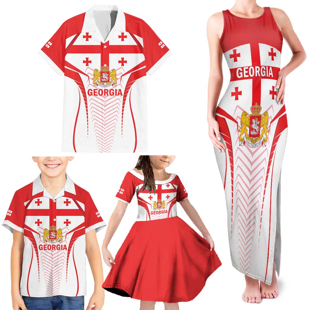 Custom Georgia Football Family Matching Tank Maxi Dress and Hawaiian Shirt Come On Georgian