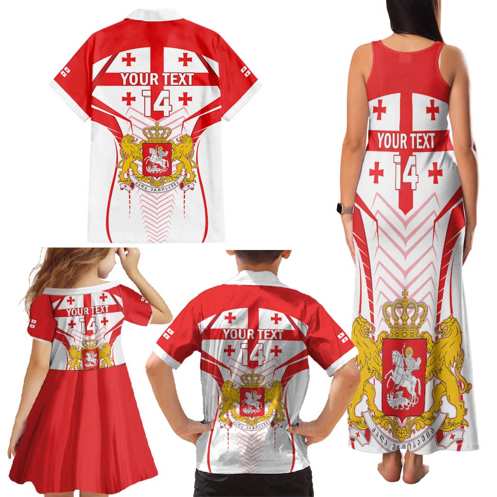 Custom Georgia Football Family Matching Tank Maxi Dress and Hawaiian Shirt Come On Georgian
