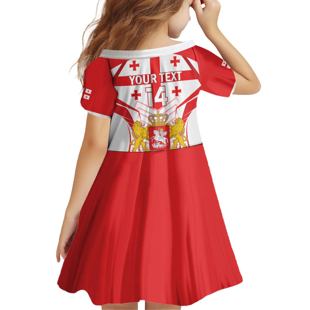 Custom Georgia Football Kid Short Sleeve Dress Come On Georgian