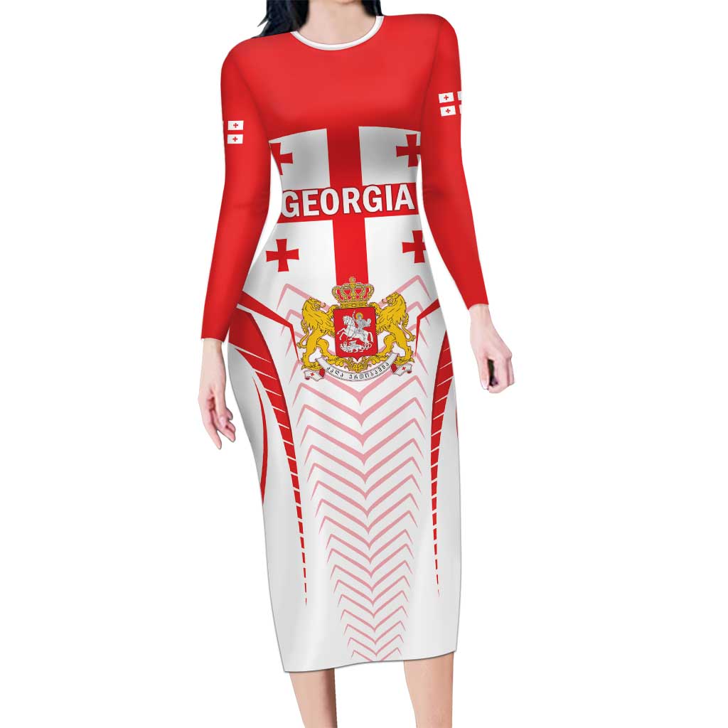 Custom Georgia Football Long Sleeve Bodycon Dress Come On Georgian