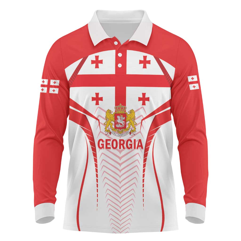 Custom Georgia Football Long Sleeve Polo Shirt Come On Georgian