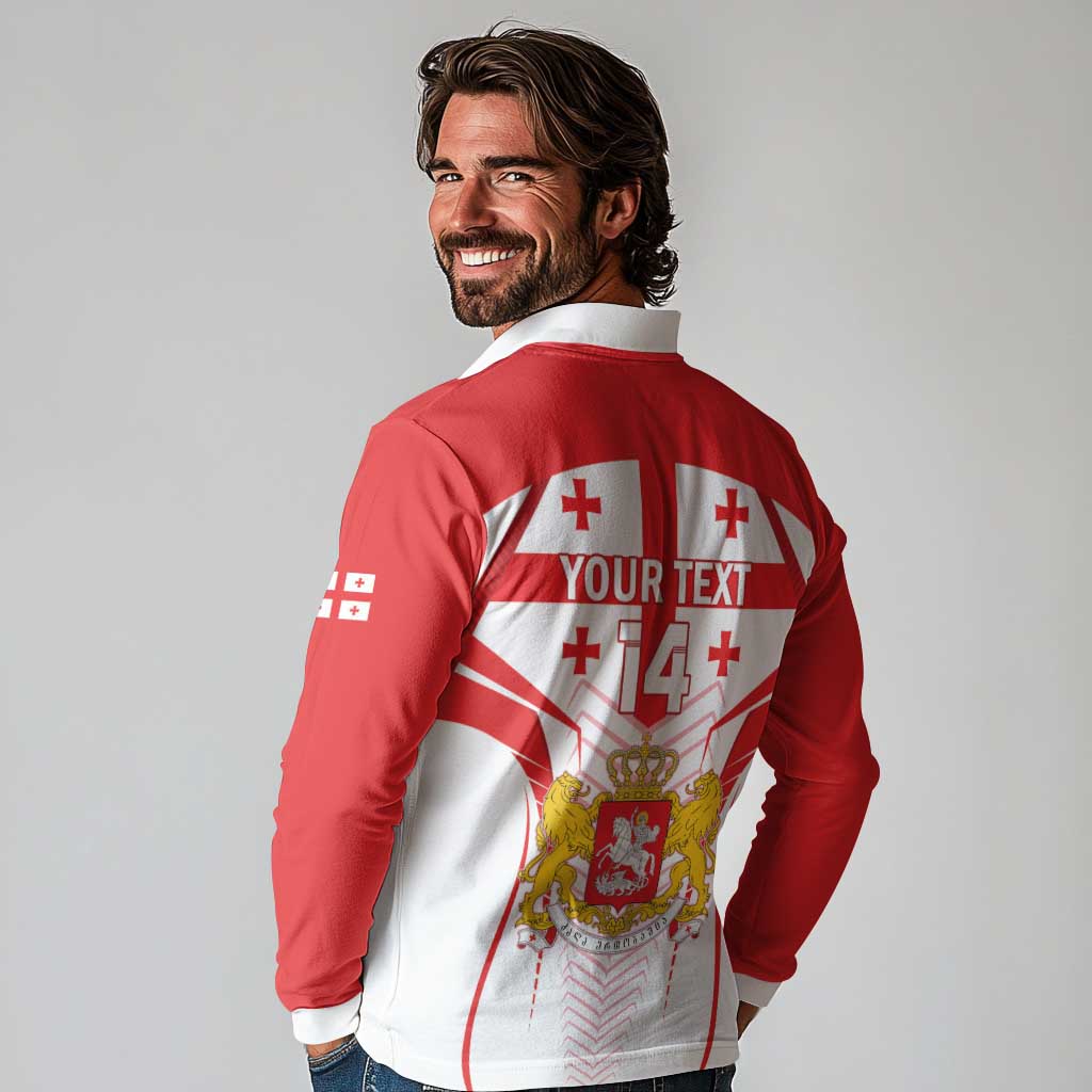 Custom Georgia Football Long Sleeve Polo Shirt Come On Georgian