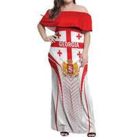 Custom Georgia Football Off Shoulder Maxi Dress Come On Georgian