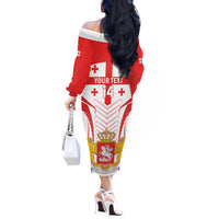 Custom Georgia Football Off The Shoulder Long Sleeve Dress Come On Georgian