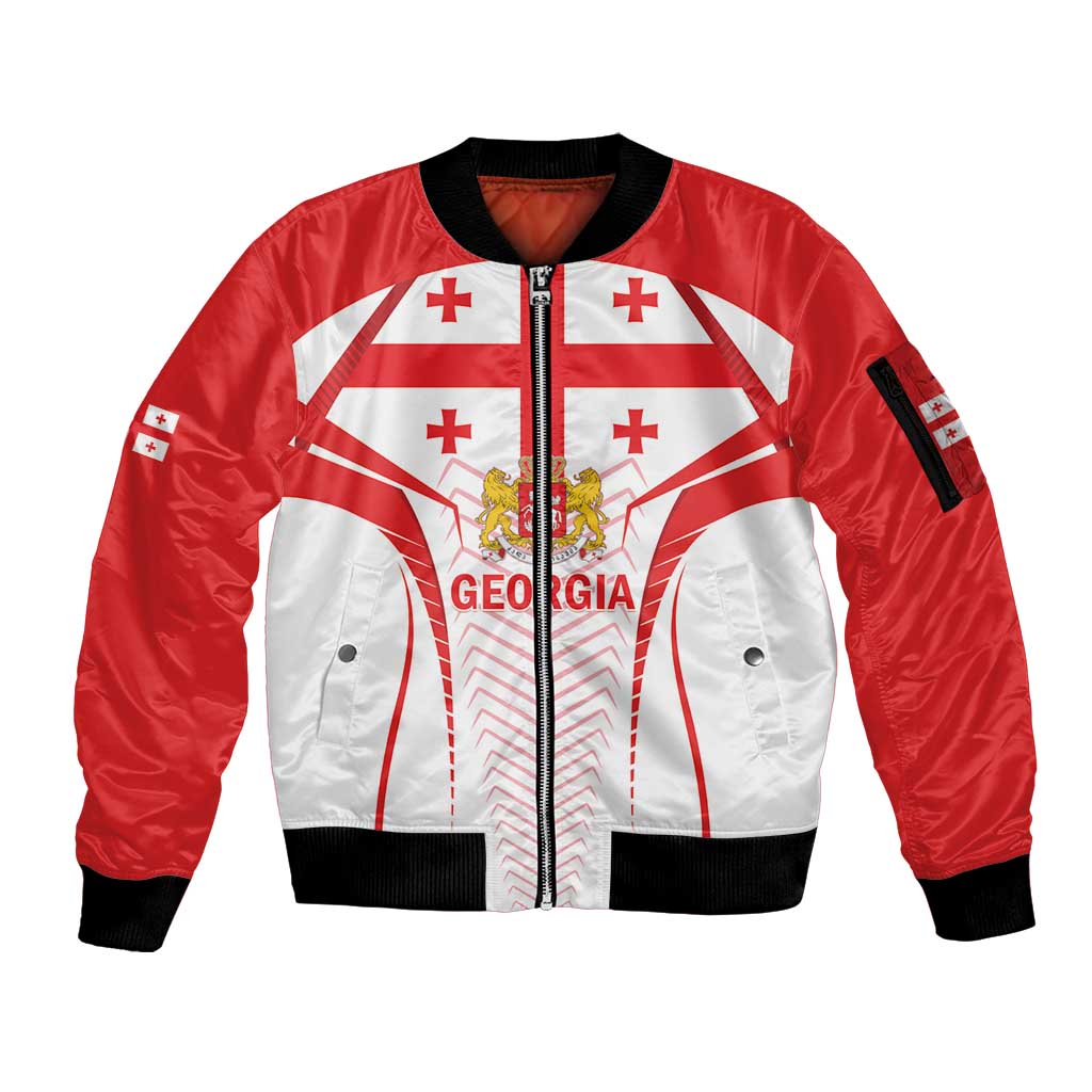 Custom Georgia Football Sleeve Zip Bomber Jacket Come On Georgian