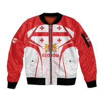 Custom Georgia Football Sleeve Zip Bomber Jacket Come On Georgian