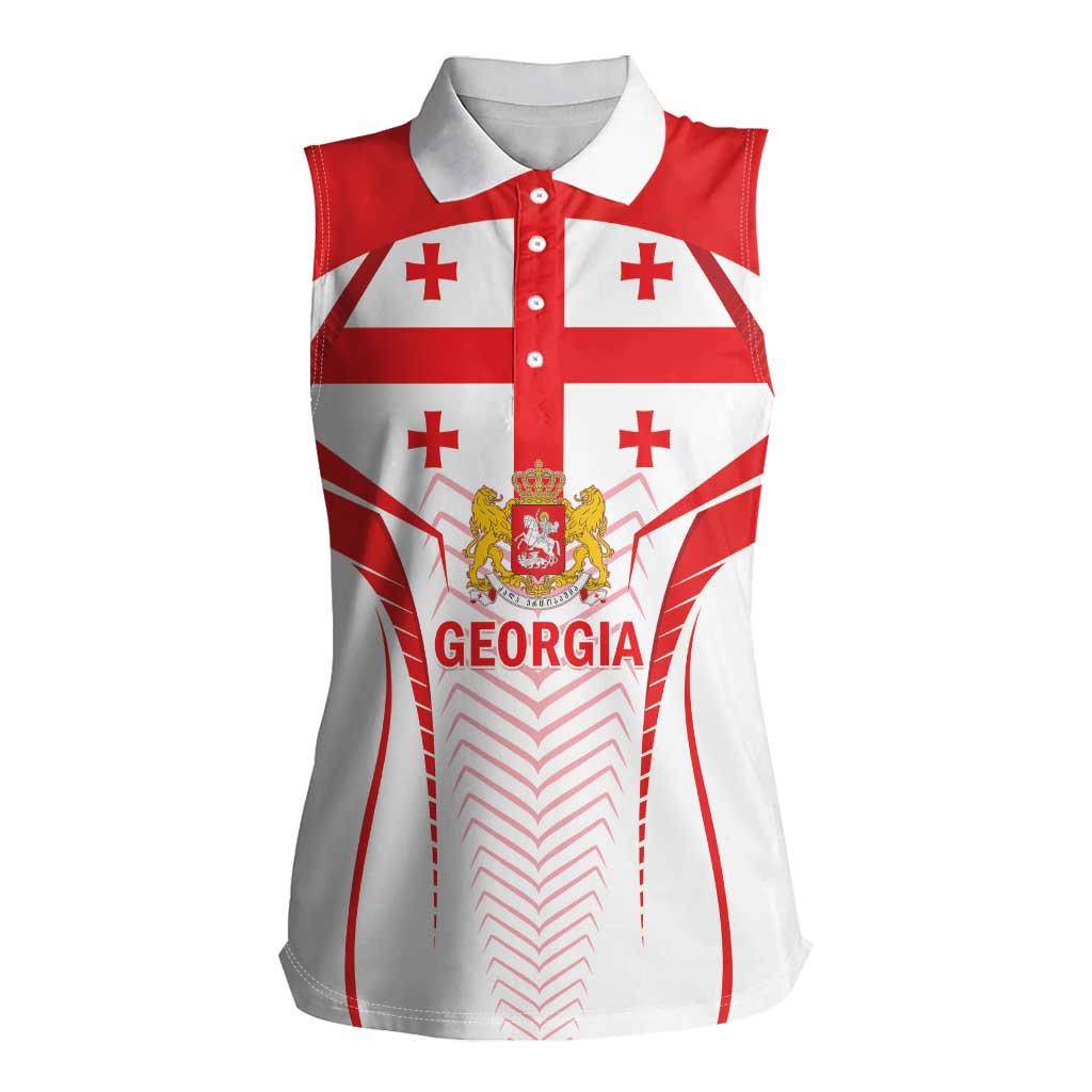 Custom Georgia Football Women Sleeveless Polo Shirt Come On Georgian