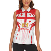 Custom Georgia Football Women Sleeveless Polo Shirt Come On Georgian