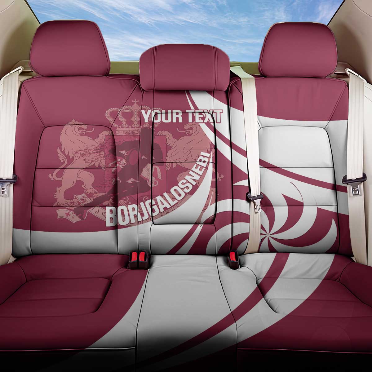 Custom Georgia Rugby Back Car Seat Cover Go Borjgalosnebi