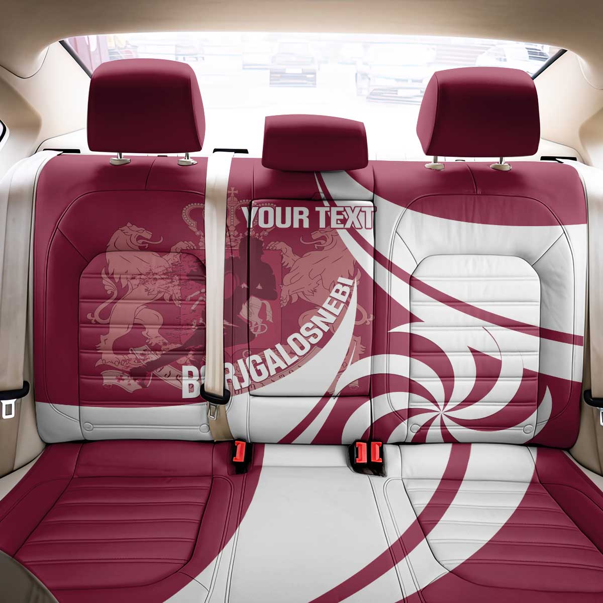 Custom Georgia Rugby Back Car Seat Cover Go Borjgalosnebi