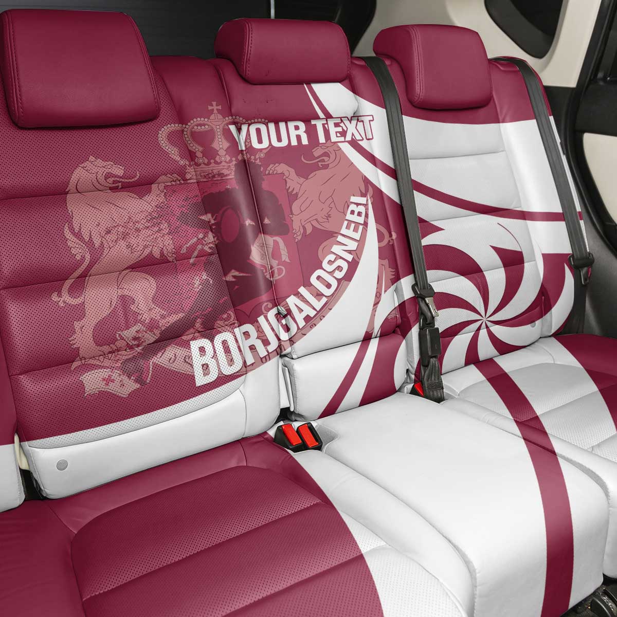 Custom Georgia Rugby Back Car Seat Cover Go Borjgalosnebi