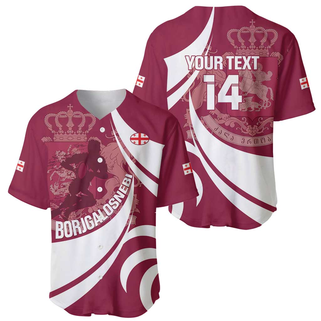 Custom Georgia Rugby Baseball Jersey Go Borjgalosnebi